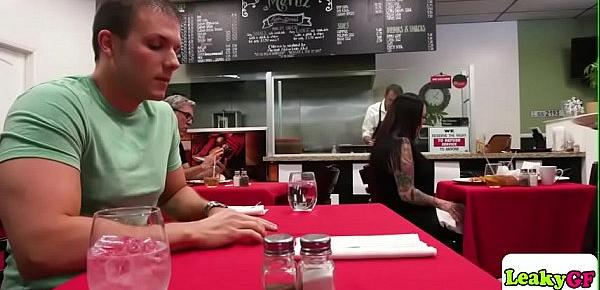  Melissa gets fucked in the restaurant